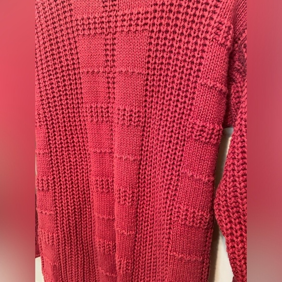 Wipstitch Chunky Rust Red Whipstitch Mockneck Sweater Tunic size S - Picture 4 of 9